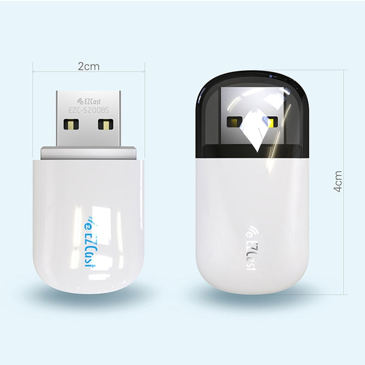 EZCast EZC-5200BS 600Mbps Dual Band WiFi + Bluetooth USB 2.0 Wireless Adapter EZCast EZC-5200BS 600Mbps Dual Band WiFi + Bluetooth USB 2.0 Wireless Adapter